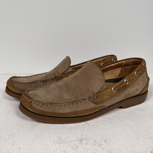 Tommy Bahama Seaport Taupe Camel Leather Loafers Size 9 M main image 7